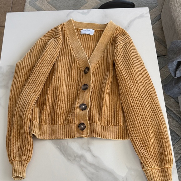 Old Navy Sweaters - Old Navy Mustard Ribbed Cardigan